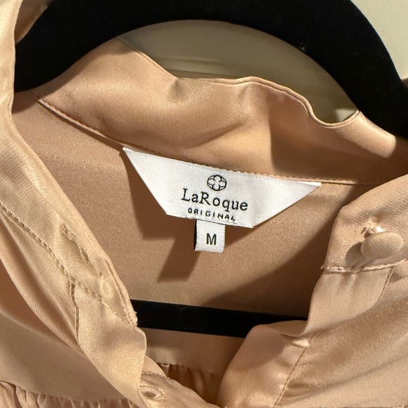 LaRoque 100% silk blush pink blouse M - Picture 3 of 3